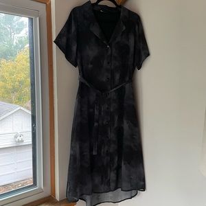 NWOT Disturbia Tempest Midi Tie Shirt Dress, Size 10